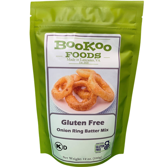 Buy Gluten Free Onion Ring Mix online here with BooKoo Foods. Visit https://bookoofoods.com to see our full line of gluten free dinner mixes.