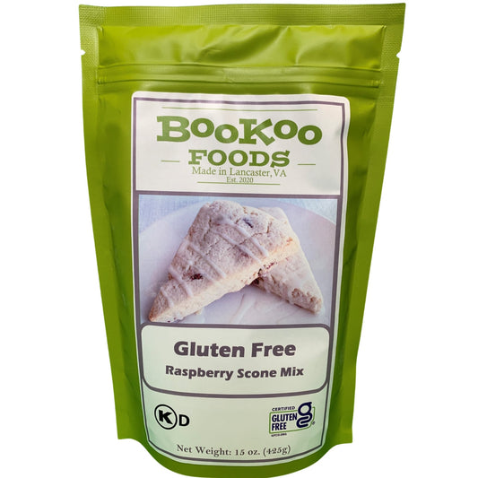 Buy Gluten Free Raspberry Scone Mix online here with BooKoo Foods. Visit https://bookoofoods.com to try our variety of delicious gluten free scone mixes.